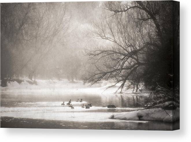 Soft Canvas Print featuring the photograph Riverbank Morning by Alan Norsworthy