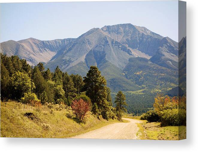 Mountain Canvas Print featuring the photograph Road to the Spanish Peaks by Ann Powell