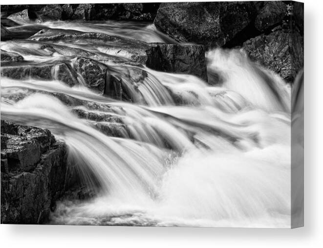 Kancamagus Canvas Print featuring the photograph Rocky Gorge BnW by Jeff Sinon