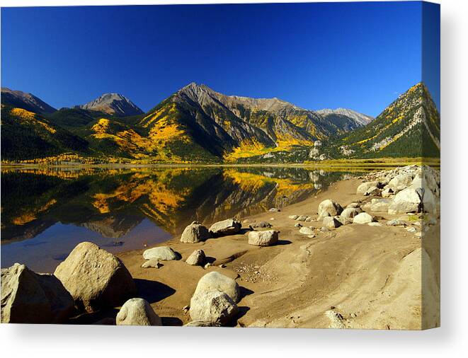 13'ers Canvas Print featuring the photograph Rocky Mountain Beach by Jeremy Rhoades