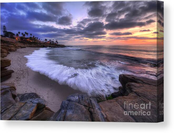 Rocky Canvas Print featuring the photograph Rocky Shoreline by Eddie Yerkish