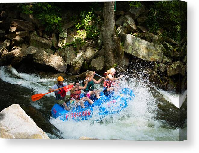 Whitewater Rafting Canvas Print featuring the photograph Roller Coaster of Rafting by Christy Cox