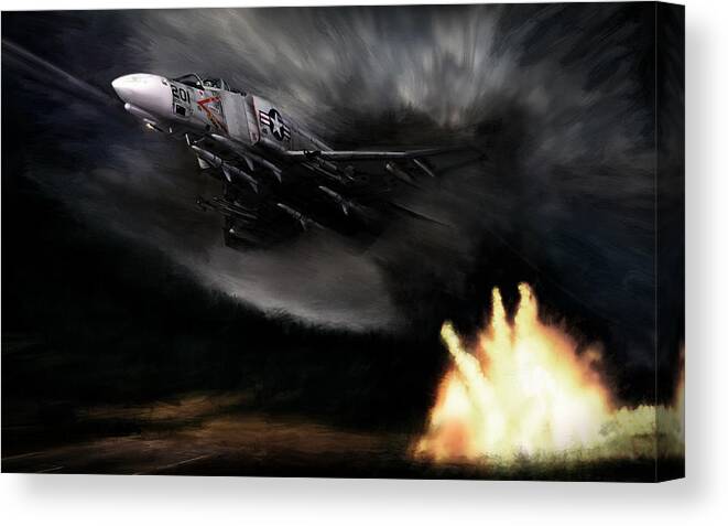 F-4 Phantom Canvas Print featuring the digital art Rolling Thunder by Peter Chilelli