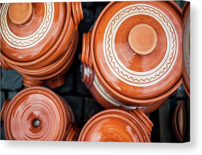 Outdoors Canvas Print featuring the photograph Romanian Pottery by Stefan Cioata