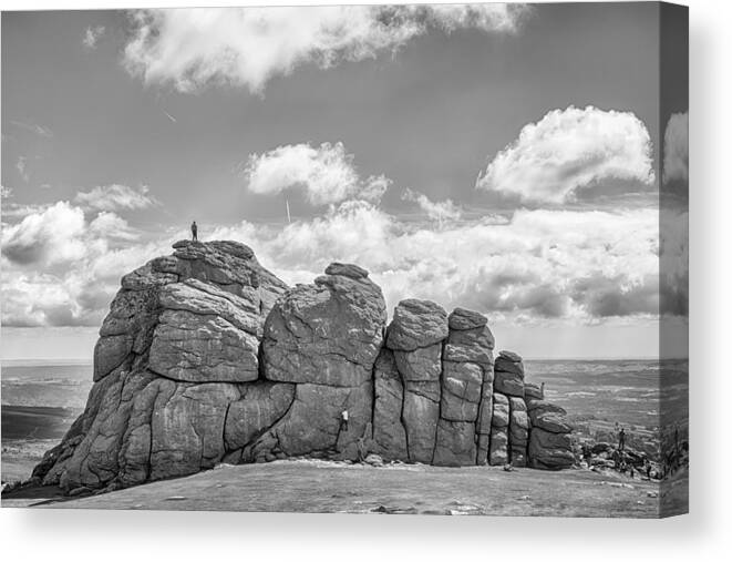 Rock Climbing Canvas Print featuring the photograph Room On Top by Howard Salmon