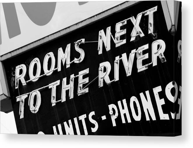 Neon Canvas Print featuring the photograph Rooms Next To The River by Daniel Woodrum