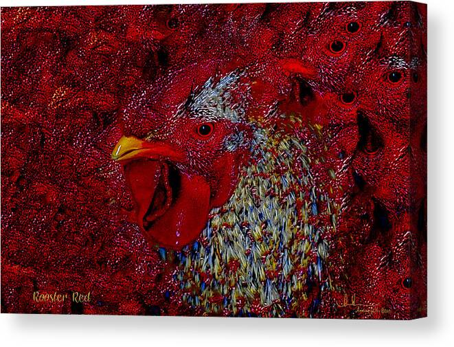 Rooster Canvas Print featuring the photograph Rooster Red by Amanda Smith