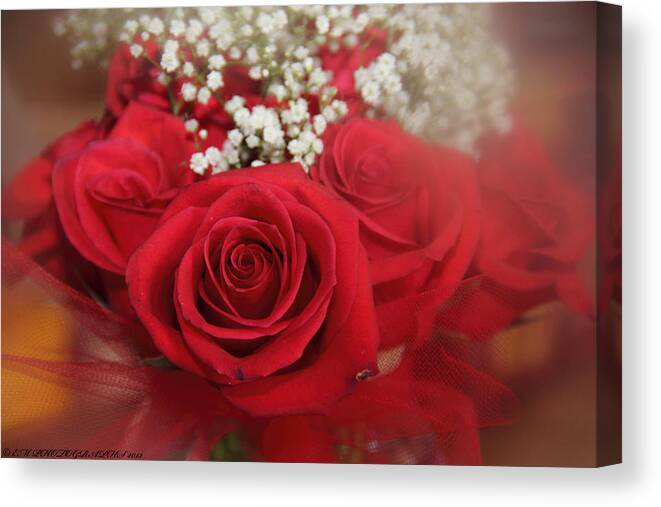Roses Canvas Print featuring the photograph Roses Are Red by Elaine Malott