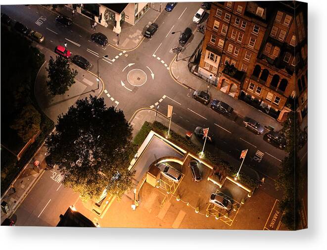 London Canvas Print featuring the photograph Roundabout Night by Nicky Jameson