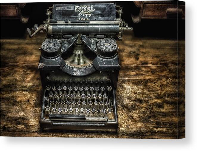 Typewriter Canvas Print featuring the photograph Royal Typewriter by Nigel R Bell