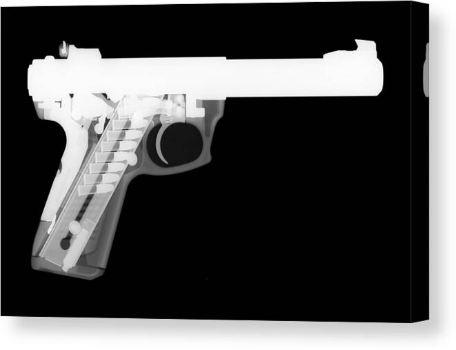 Gun Collectible Canvas Print featuring the photograph Ruger 22 45 Reverse by Ray Gunz