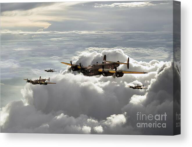 Handley Page Halifax Canvas Print featuring the digital art Ruhr Valley Express by Airpower Art