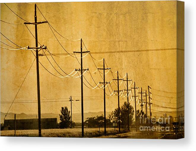 Matt Trimble Canvas Print featuring the photograph Rural Power Lines by Matt Trimble