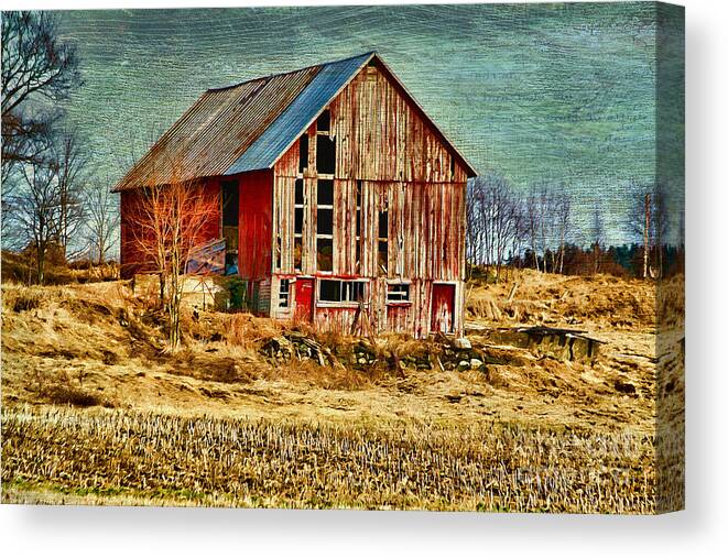 Rustic Canvas Print featuring the photograph Rural Rustic Vermont Scene by Deborah Benoit