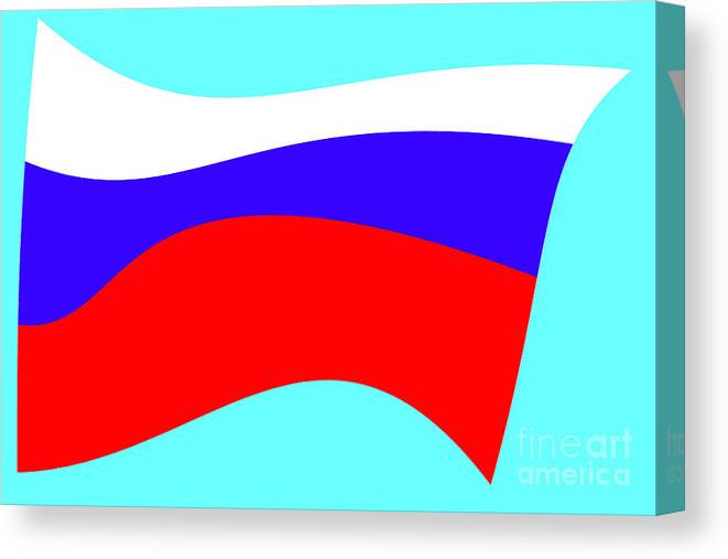 Russian Flag Canvas Print featuring the tapestry - textile Russian flag by Lali Kacharava