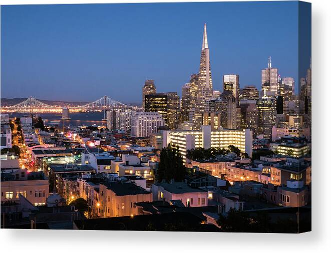 San Francisco Canvas Print featuring the photograph Russian Hill Blue View by Michael Lee