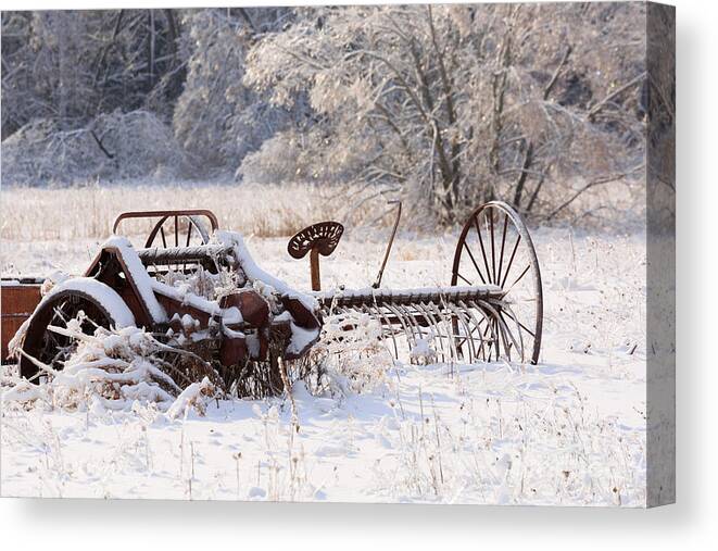 Rusting Canvas Print featuring the photograph Rust and Snow by Louise Heusinkveld