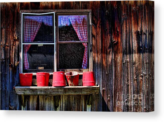 Rustic Canvas Print featuring the photograph Rustic Window Box by Jayne Carney