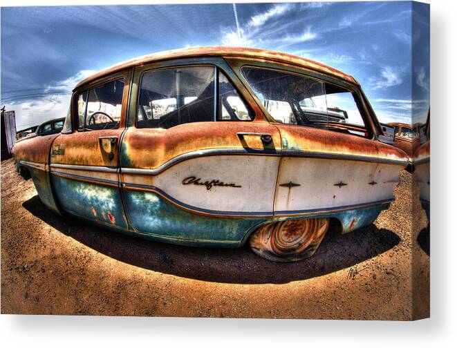 Pontiac Canvas Print featuring the photograph Rusty Old American Dreams - 8 Pontiac Chieftain by Mark Valentine