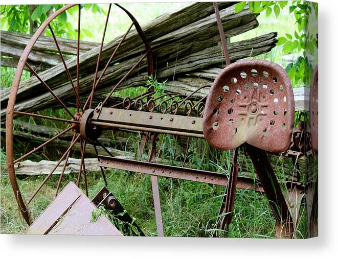 Farm Canvas Print featuring the photograph Rusty Seat by David Pickett