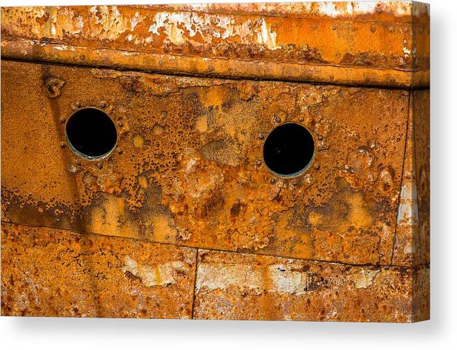 Rust Canvas Print featuring the photograph Rusty Wall Of An Abandoned Ship by Andreas Berthold