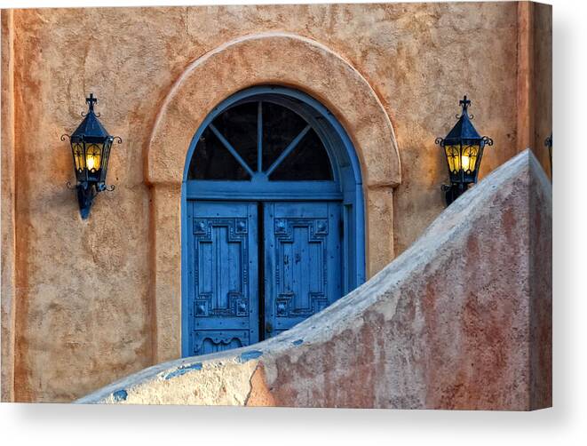 Abandoned Canvas Print featuring the photograph Sacred Blue Doors by Ghostwinds Photography