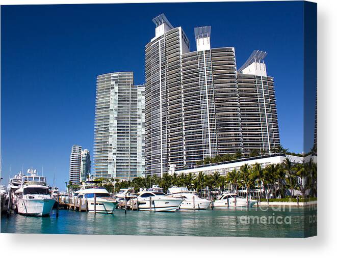 Port Canvas Print featuring the photograph Miami Beach Marina Series 27 by Carlos Diaz