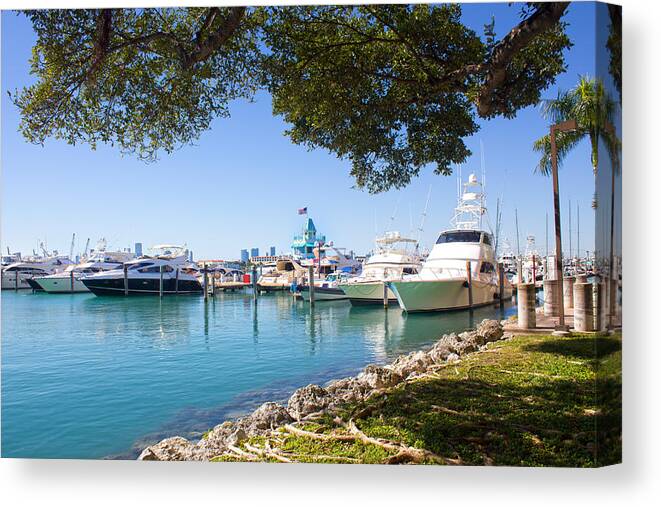 Boats Canvas Print featuring the photograph Yachts Safe Harbor Series 38 by Carlos Diaz