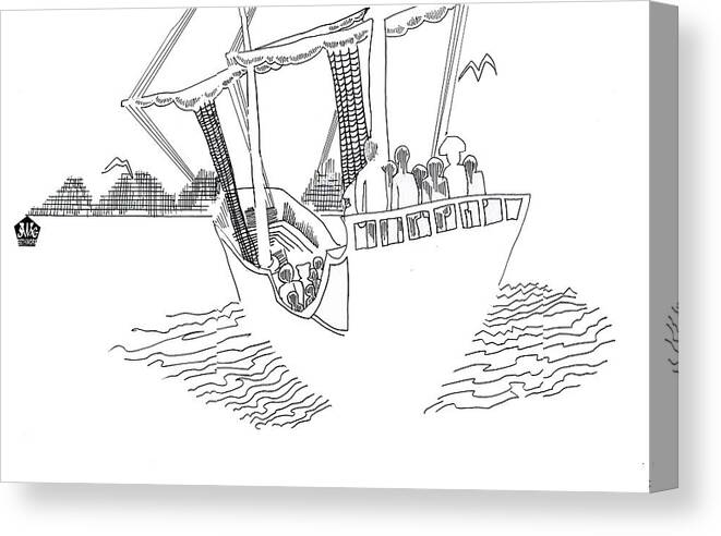 Sail Away Canvas Print featuring the drawing Sail Away by Seth Weaver