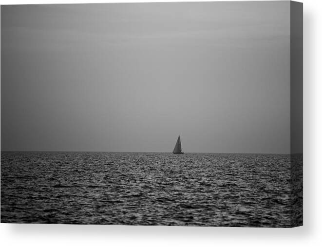 Sailboat Canvas Print featuring the photograph Sailing bw by Ivan Slosar