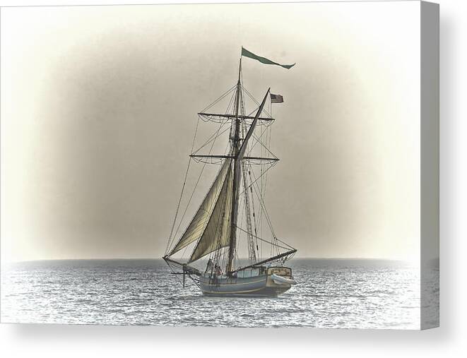 Antique Canvas Print featuring the photograph Sailing Off by Jack R Perry