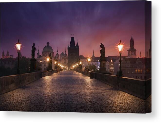 Prague Canvas Print featuring the photograph Saint Charles Bridge, Prague by Inigo Cia