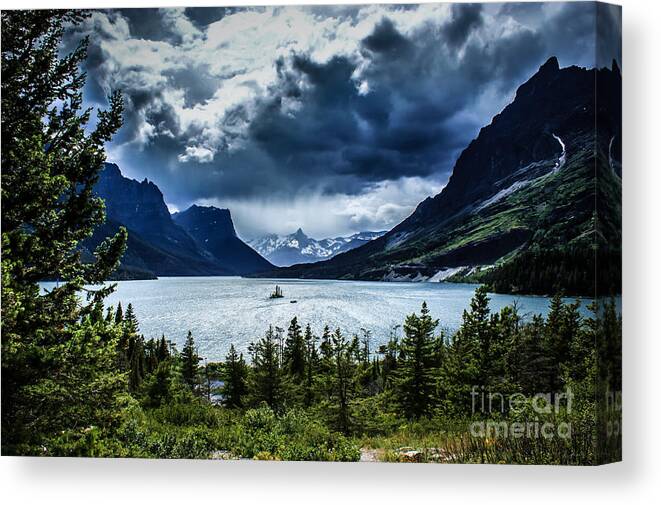 St. Mary Canvas Print featuring the photograph Saint Mary Lake by Jim McCain
