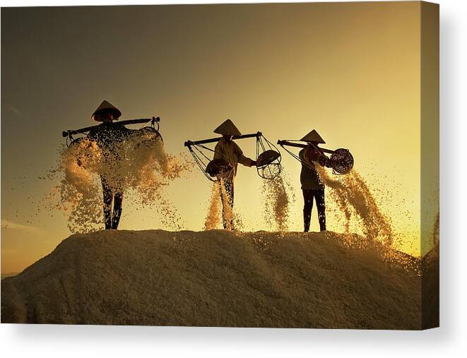 Action Canvas Print featuring the photograph Salt by Nese Ari