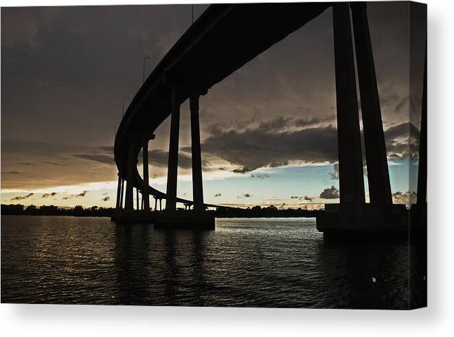 Bridge Canvas Print featuring the photograph San Diego Bay Bridge by Russ Harris