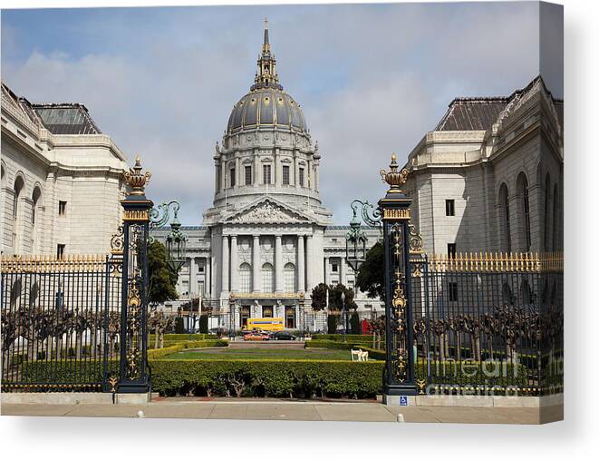 Wingsdomain Canvas Print featuring the photograph San Francisco City Hall 5D22562 by Wingsdomain Art and Photography