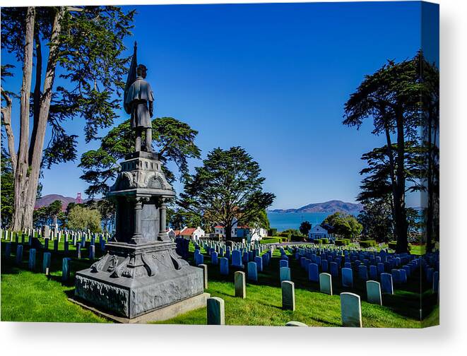 California Canvas Print featuring the photograph San Francisco National Cemetery Soldiers Memorial by Scott McGuire