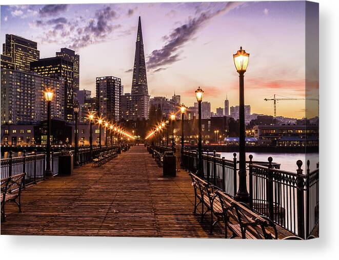Tranquility Canvas Print featuring the photograph San Francisco Skyline by (c) Swapan Jha