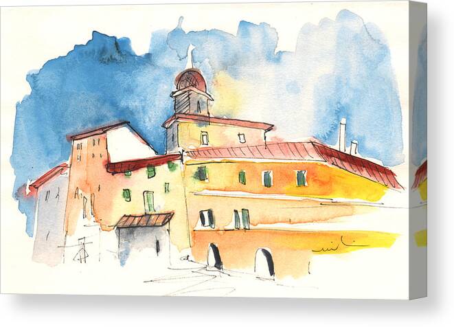 Italy Canvas Print featuring the painting San Marcello in Italy 01 by Miki De Goodaboom