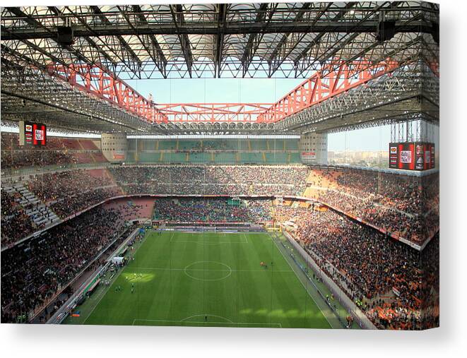 Milan Canvas Print featuring the photograph San Siro Stadium by Valentino Visentini