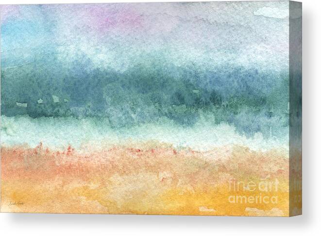 Abstract Canvas Print featuring the painting Sand and Sea by Linda Woods