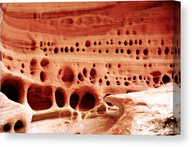 Abstract Canvas Print featuring the photograph Sandstone Designs by Aidan Moran