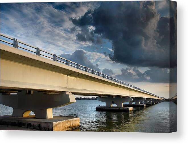 Road Canvas Print featuring the photograph Sanibel Causeway I by Steven Ainsworth