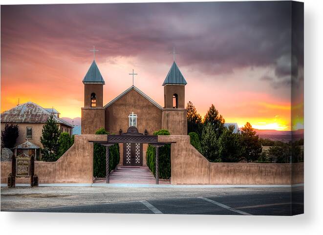 Santa Cruz Canvas Print featuring the photograph Santa Cruz De La Canada Church by Anna Rumiantseva