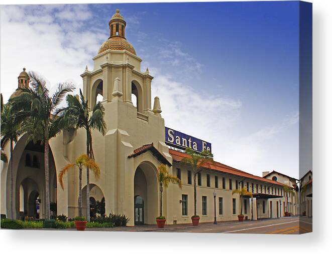 Santa Fe Depot Canvas Print featuring the digital art Santa Fe Depot by Photographic Art by Russel Ray Photos