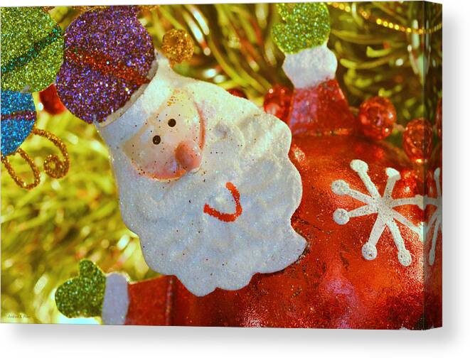 Christmas Canvas Print featuring the photograph Santa Greetings by Andrea Platt