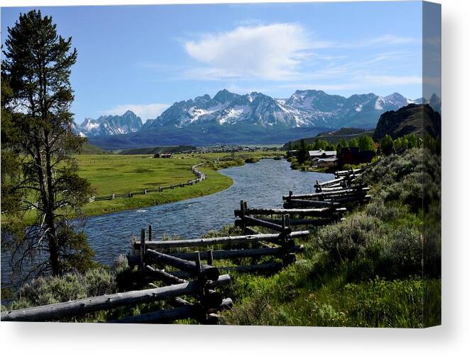 River Canvas Print featuring the photograph Sawtooths over the Salmon River by Link Jackson
