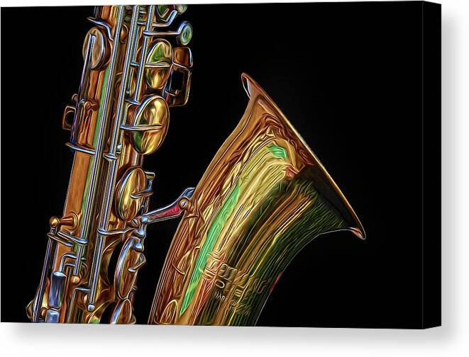 Saxophone Canvas Print featuring the photograph Saxophone by Dave Mills