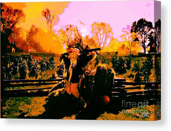 Halloween Canvas Print featuring the painting Scarecrow by CHAZ Daugherty