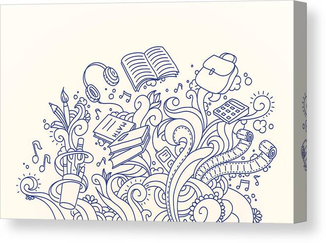 Education Canvas Print featuring the drawing School Doodles by Blindspot